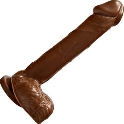 Ignite Realistic 8 Inch Cock and Balls with Suction Mount, Brown