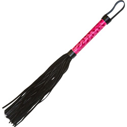 Sinful Leather Tassel Whip, 20 Inch, Pink