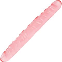 CalExotics Translucence Veined Double Dong, 12 Inch, Pink