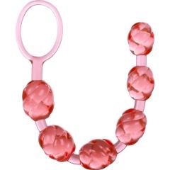 CalExotics Swirl Pleasure Beads, 8 Inch, Pink