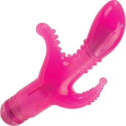 CalExotics Triple Tease Waterproof Personal Vibrator, 6.5 Inch, Pink