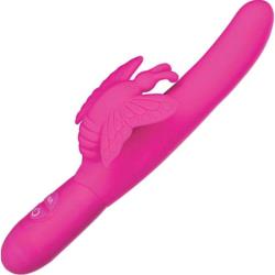 Posh 10-Function Silicone Fluttering Butterfly Vibrator, 7.5 Inch, Pink