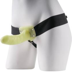 Fetish Fantasy Hollow Strap-On Dong for Him or Her, 6 Inch, Glow-in-the-Dark