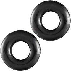 Ignite Thick Power Stretch Donut Penis Rings Pack of 2, Black