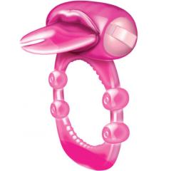 Hott Products Xtreme Vibes Forked Tongue Silicone Cockring, Magenta