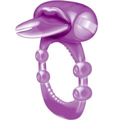 Hott Products Xtreme Vibes Forked Tongue Silicone Cockring, Purple