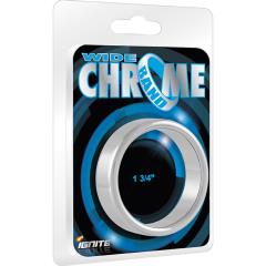 Ignite Wide Fit Chrome Band Cock Ring, 1.75 Inch, Silver