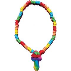 Hott Products Rainbow Stretchy Cock Candy Necklace