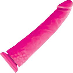 Colours Pleasures Thin Silicone Dong with Suction Base, 8 Inch, Pink
