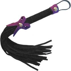 Ruff Doggie Love Knot Flog-Her Flogger, 12 Inch, Black with Purple Bow