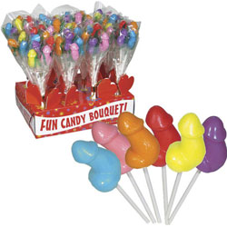 Penis Fun Candy Bouquet, 12 Count with Display