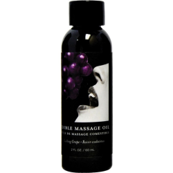 Earthly Body Edible Massage Oil, 2 fl.oz (60 mL), Gushing Grape