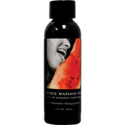 Earthly Body Edible Massage Oil, 2 fl.oz (60 mL), Juicy Watermelon