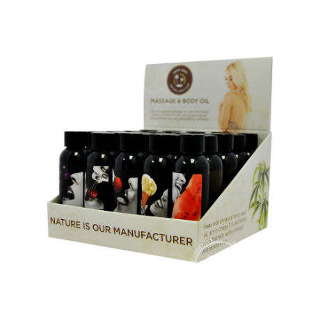 Massage Oil Counter Display by Earthly Body, 25 Pieces, Assorted Scents