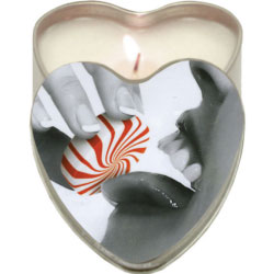 Earthly Body Suntouched Hemp Massage Candle 4.7 oz Heart Tin Mint