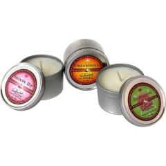 Earthly Body Massage Candle Trio Gift Bag 2 oz Skinny Dip, Dreamsicle, and Guavalva