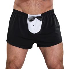 Male Power For the Guy Who has No Reservations Tuxedo Boxer Shorts, One Size, Black