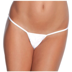Coquette Lingerie Classic Low Rose Lycra G-String, One Size, White