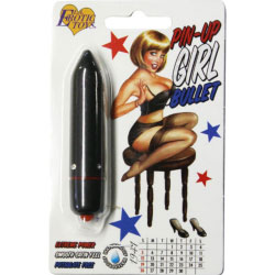 La Erotic Toys Pin Up Girl Vibrating Bullet, 4 Inch, Black