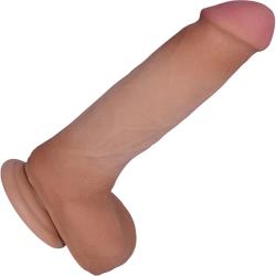 Home Grown Cock Bioskin Dildo with Balls, 8 Inch, Latte