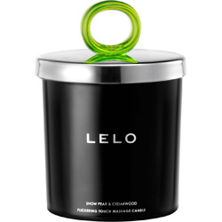 LELO Flickering Touch Massage Candle, 5.3 oz (150 g), Snow Pear/Cedarwood