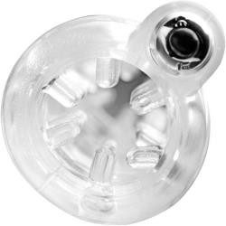 Tom of Finland Head to Head Vibrating Sleeve Stroker, 10.5 Inch, Clear