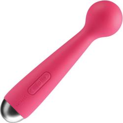 Svakom Mini Emma Flexible Ultra Soft Clitoris Wand Vibrator, 6.5 Inch, Plum Red