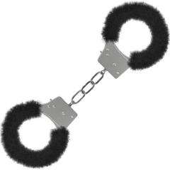 Ouch! Beginners Furry Handcuffs for Naughty Pleasure, Classic Black