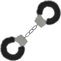Ouch! Pleasure Furry Handcuffs for Naughty Lovers, Classic Black
