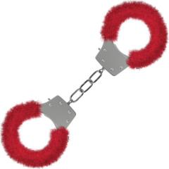 Ouch! Pleasure Furry Handcuffs for Naughty Lovers, Cherry Red