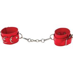 Ouch! Leather Cuffs for Hands and Ankles, One Size, Cherry Red