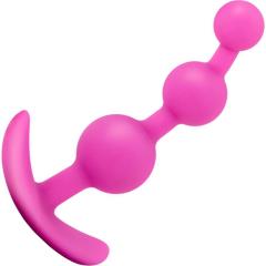 Luxe Silicone Be Me 3 Anal Beads, 5 Inch, Fuchsia