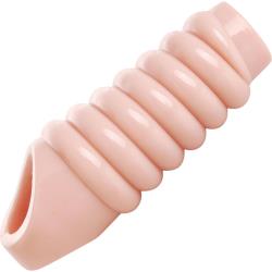 Size Matters Ribbed Penis Enhancer Sheath, 5.75 Inch, Flesh