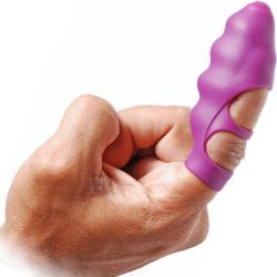Frisky Finger Bang Her Single Use Finger Vibe, 3.5 Inch, Purple Ripples