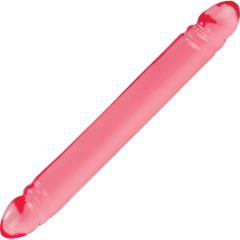 CalExotics Translucence Smooth Double Dong, 12 Inch, Pink