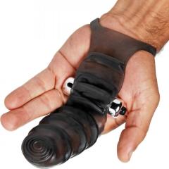 Master Series Bang Bang G-Spot Vibrating Finger Glove, 6.25 Inch, Black