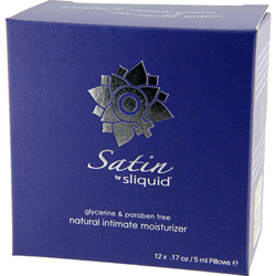 Sliquid Satin Intimate Lubricant with Carrageenan, 0.17 fl.oz (5 mL) Pillows, Cube Pack of 12