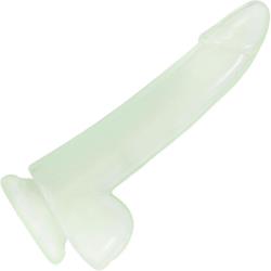 Firefly Glow-in-the-Dark Smooth Dong, 5 Inch, Clear Glow
