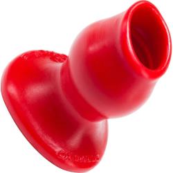 OxBalls Pig-Hole Hollow Silicone Butt Plug, 4.5 Inch, Red