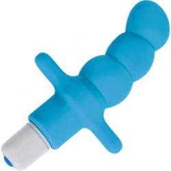 Curve Gossip Desire Anal Vibe with Save T Bar, 5 Inch, Azure