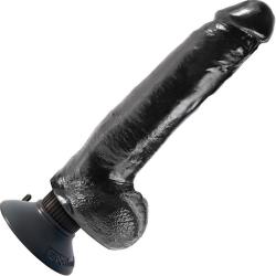 King Cock Vibrating Realistic Cock with Balls and Suction Base, 9 Inch, Black