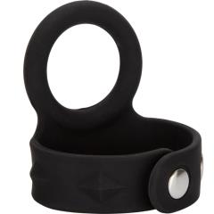 Tri Snap Silicone Scrotum Support Ring, 1.25 Inch, Black