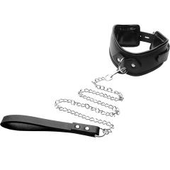 STRICT by XR Padded Locking Posture Collar with 30 Inch Metal Chain Leash, Black