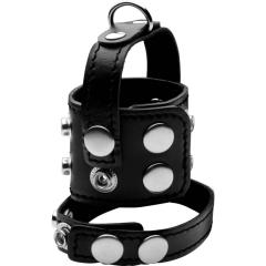 STRICT by XR Brands Cock Strap and Ball Stretcher, Black