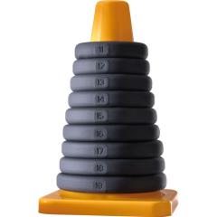 Perfect Fit Play Zone 9 Xact Fit Cock and Ball Rings with Sturdy Storage Cone, Black