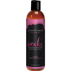Intimate Earth Awake Aromatherapy Massage Oil, 4 Fl.Oz (120 mL), Pink Grapefruit