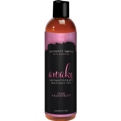 Intimate Earth Awake Aromatherapy Massage Oil, 8 Fl.Oz (240 mL), Pink Grapefruit