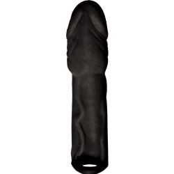 Hott Products Black Diamond Husky Lover Vibrating Extension Sleeve, 7 Inches, Black