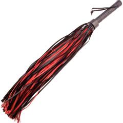 Rouge Garments Leather Handle Flogger, Red/Black