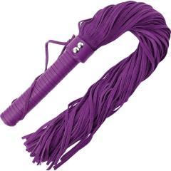 Rouge Suede Flogger with Leather Handle, 27 Inch, Purple